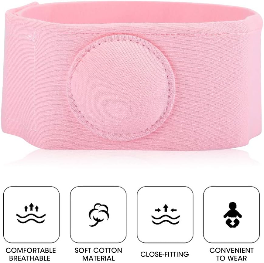 Wchiuoe Umbilical Hernia Belt, Baby Belly Button Band, 2pcs Children Infant Baby Umbilical Hernia Belt, Infant Abdominal Binder, Adjustable Baby Navel Truss Support Abdominal Belt (Pink) - Image 6